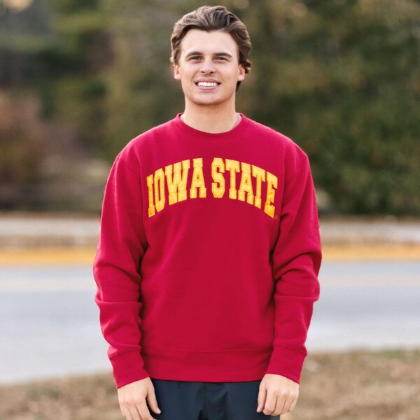 ZooZatz Iowa State HE Satin Applique Cardinal Crewneck